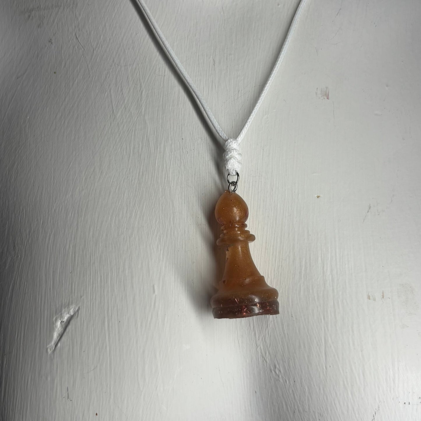 Brown Bishop - Handmade Resin Chess Necklace
