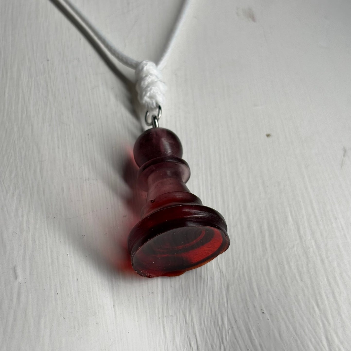 Vampire red Pawn - Handmade Resin Chess Necklace