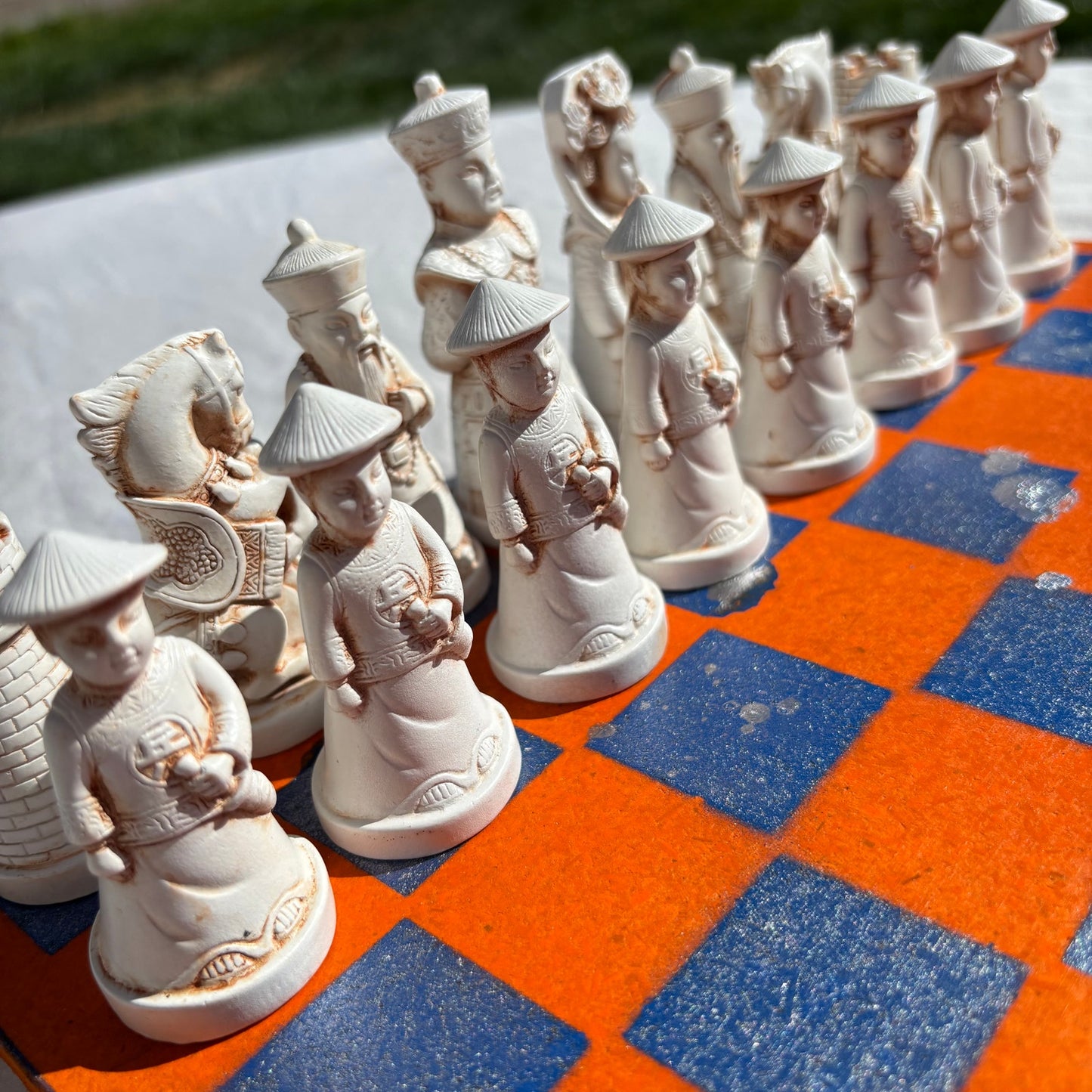 Orange Blue Chrome - Chinese Edition Chess Set
