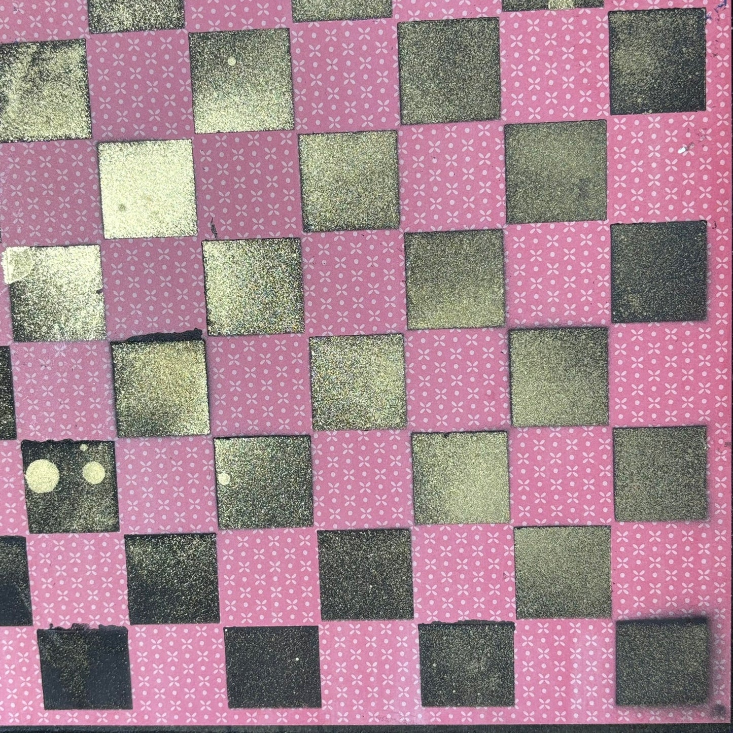 Pink Red Pattern - Scrapbook Chess Board