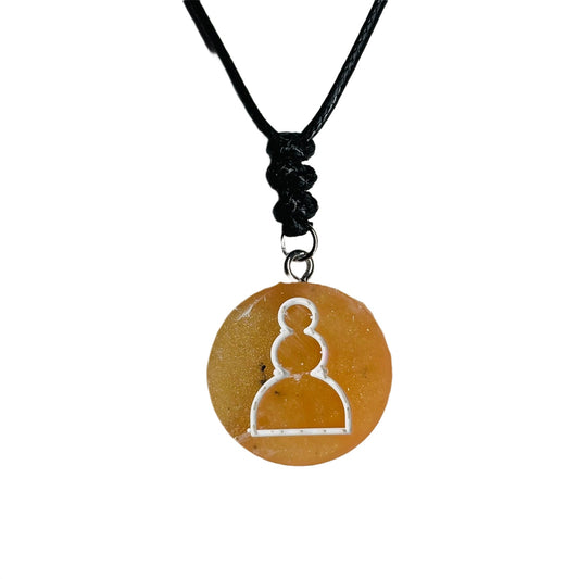 Banana Yellow Pawn - Handmade Resin Chess Necklace - Flat Edition