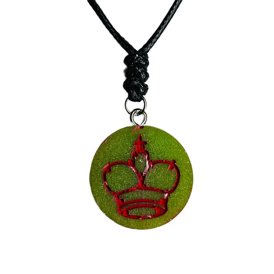 Christmas Colors King - Handmade Resin Chess Necklace