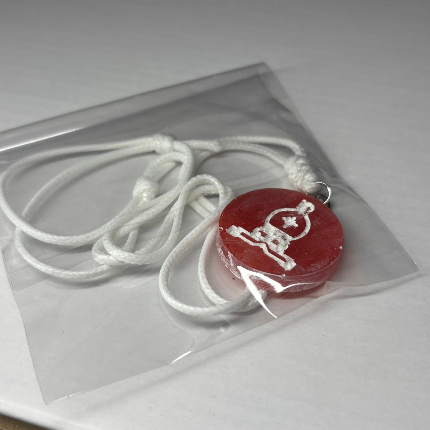 Red Bishop - Handmade Resin Chess Necklace