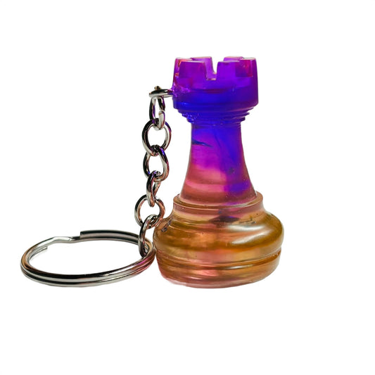 Purple Code Rook - Handmade Resin Keychain