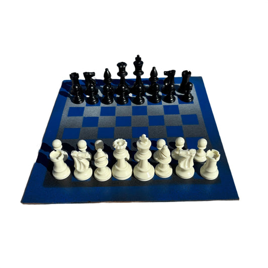 Silver Blue - Painted Chess Set