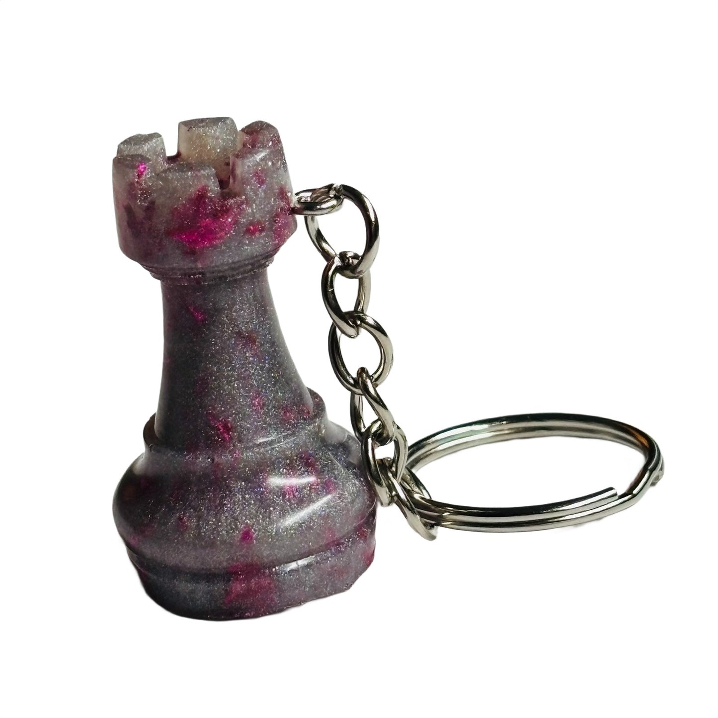 Midnight Purple Rook - Handmade Resin Keychain