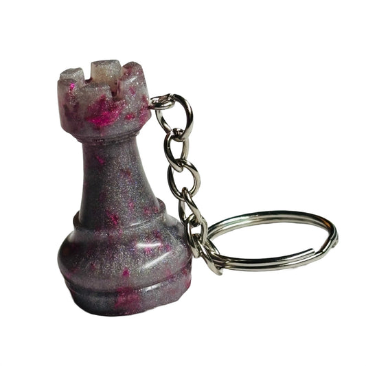 Midnight Purple Rook - Handmade Resin Keychain