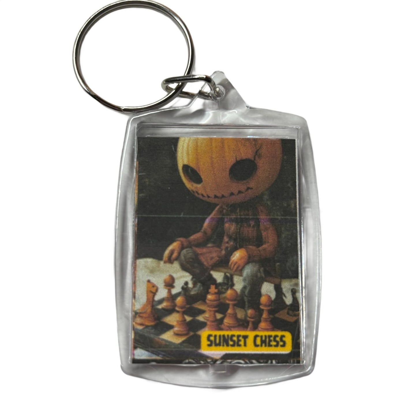 Pumpkin Head - Chess  Photo Keychain