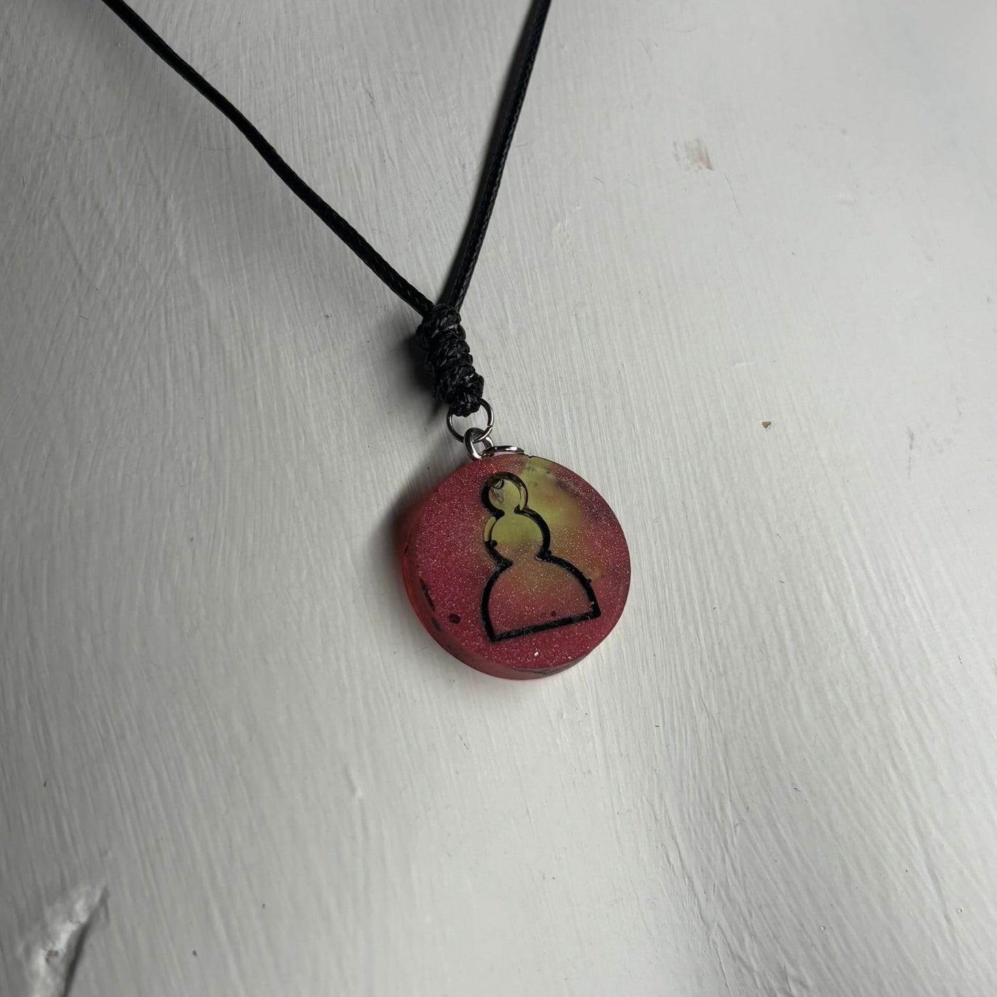Red Blush Pawn - Handmade Resin Chess Necklace