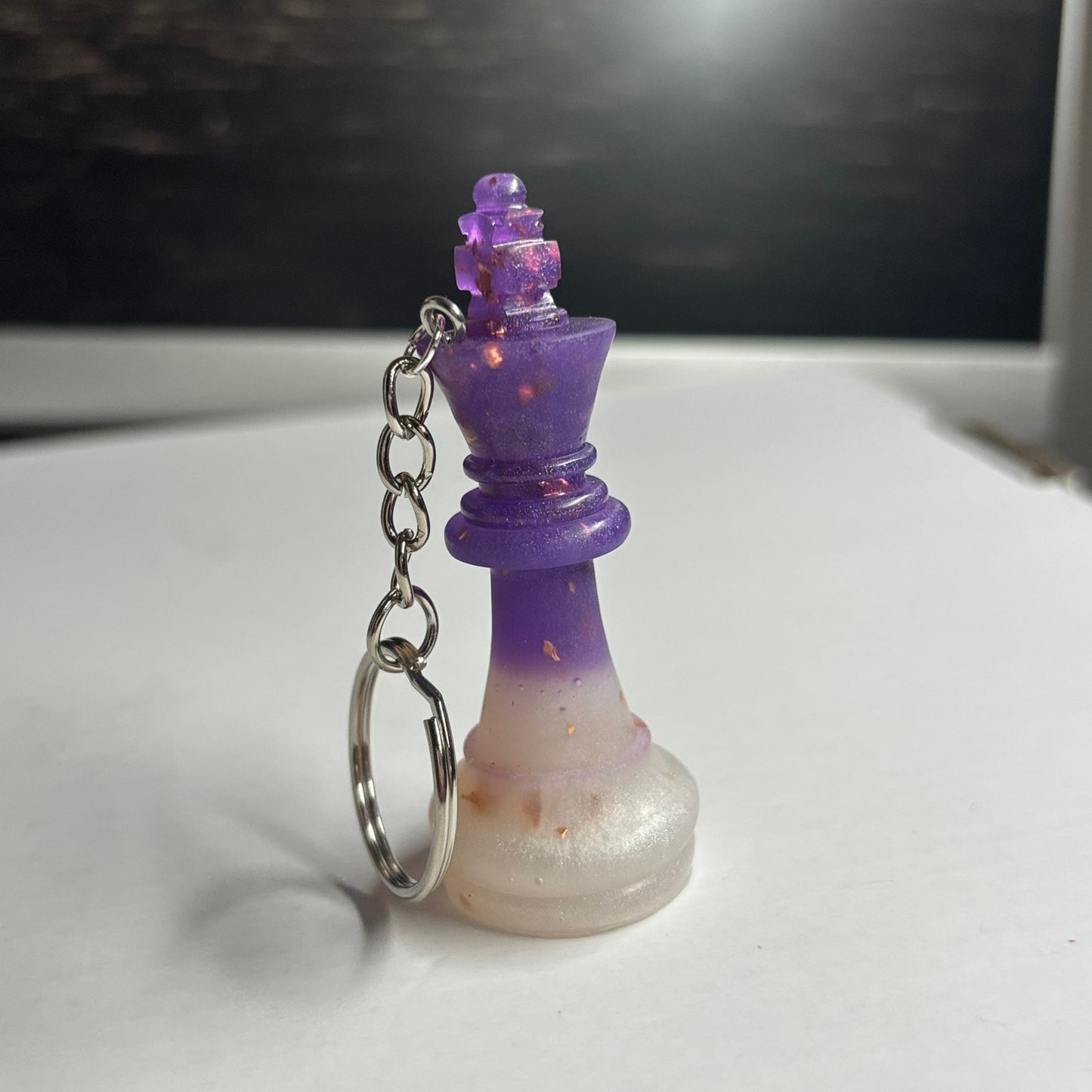 Crystal Purple King - Handmade Resin Keychain