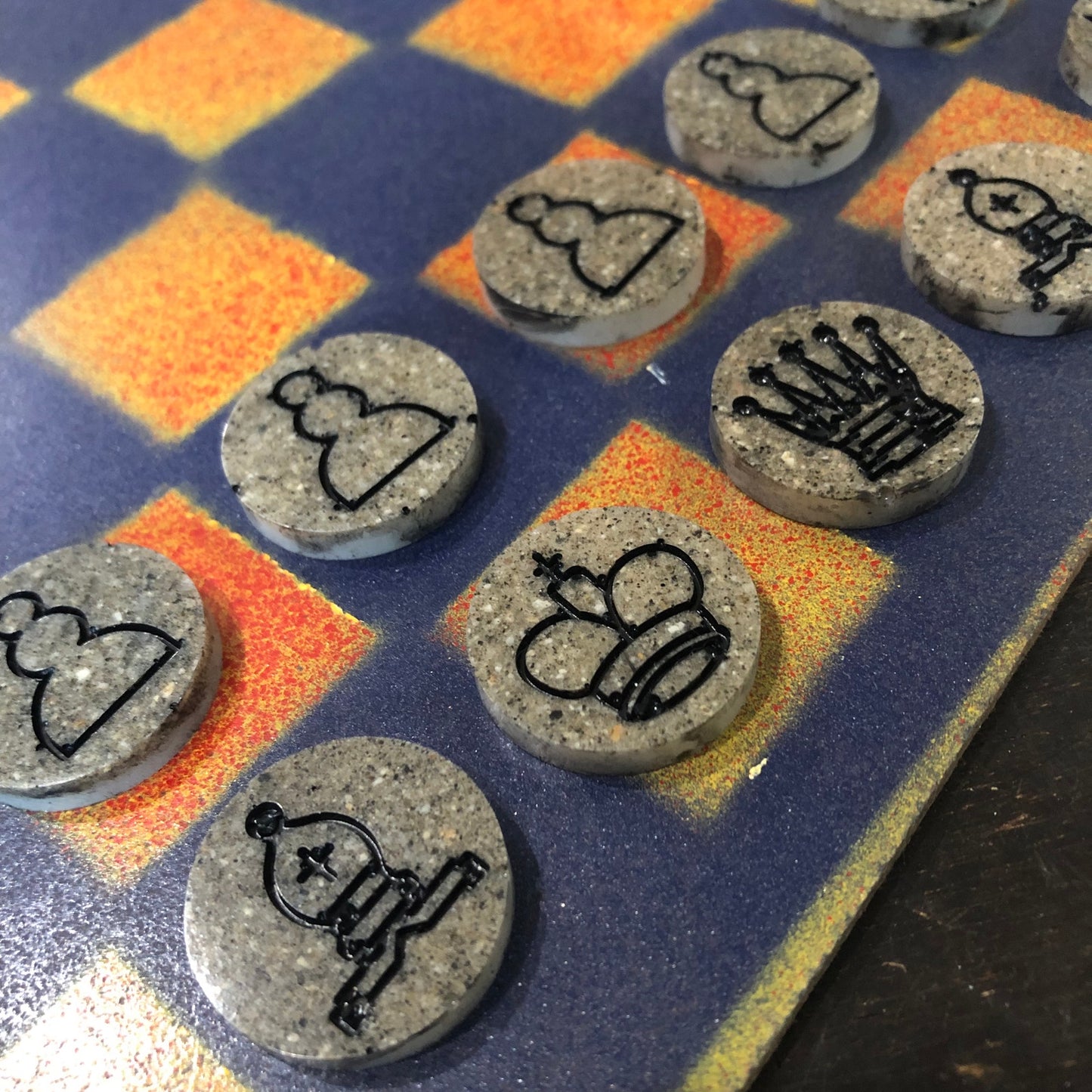 Spooky Purple - Painted Chess Set