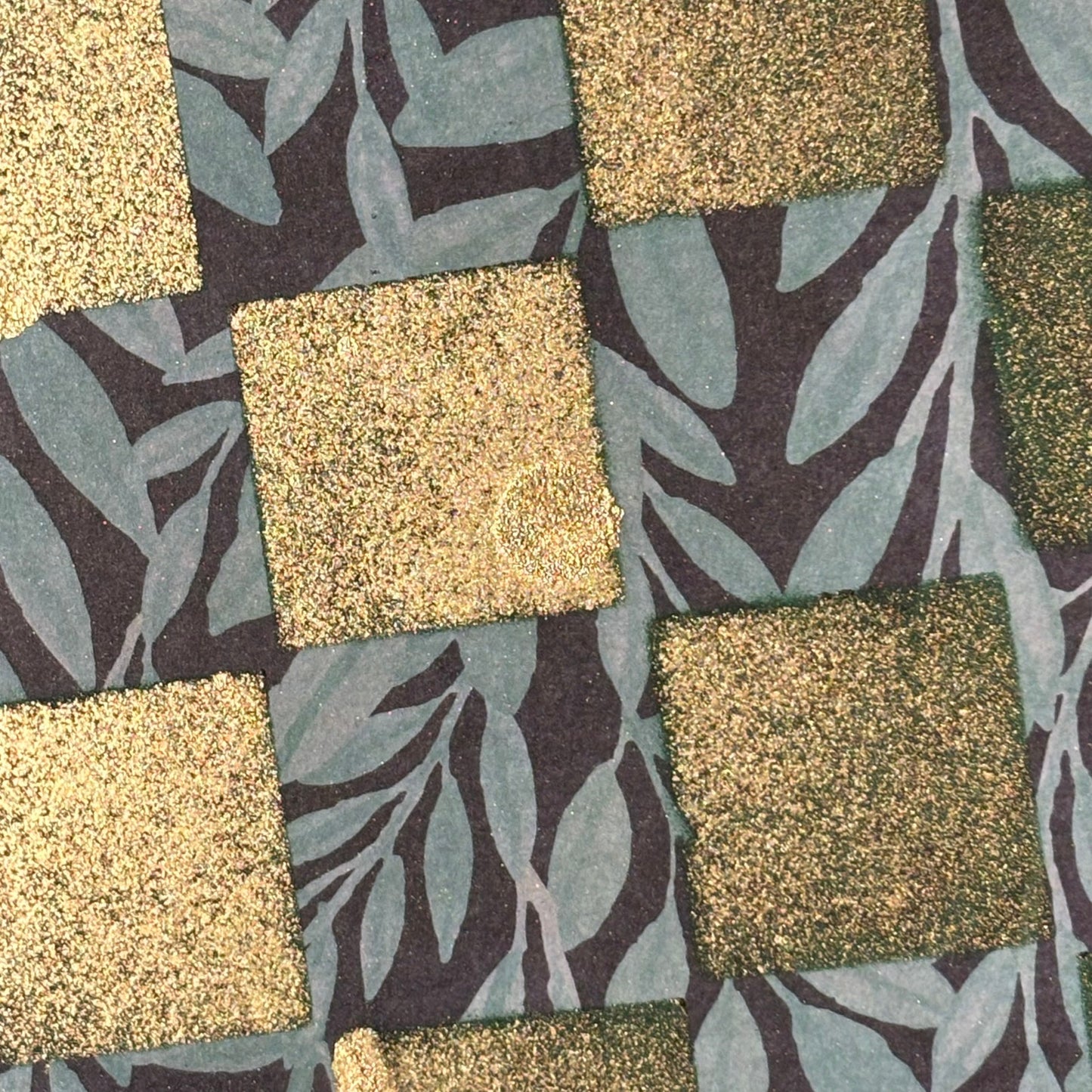 Golden Green Leaves - Scrapbook Chess Board