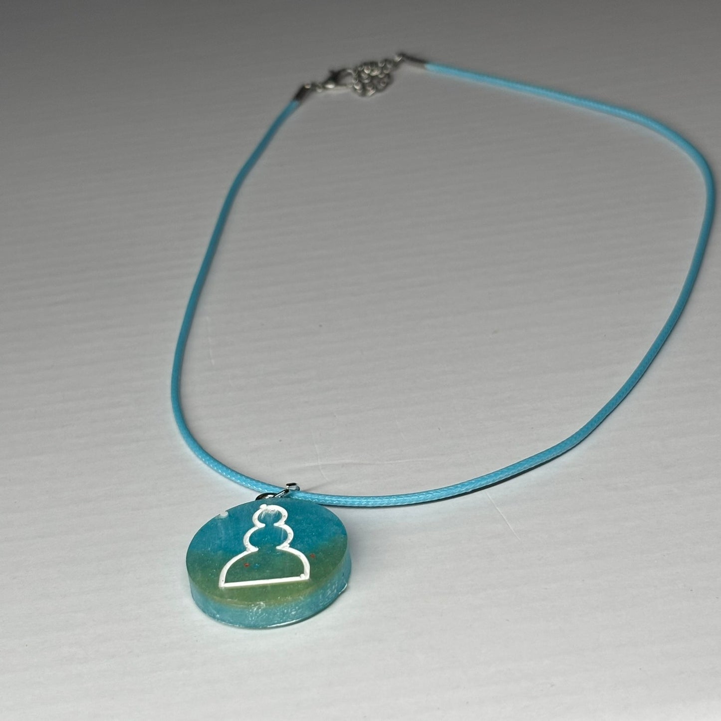 Shores Blue Pawn - Handmade Resin Chess Necklace