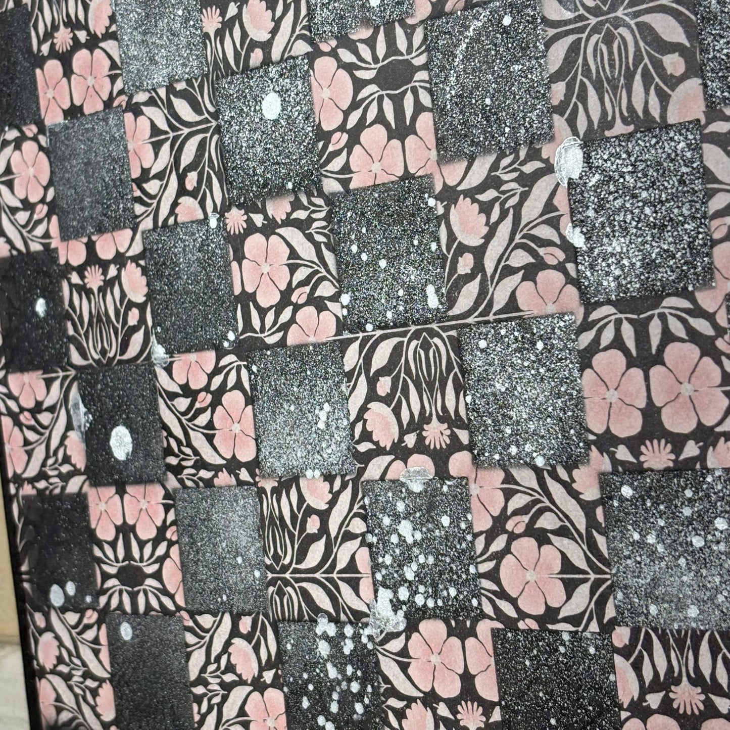 Vintage Peach Pink Flowers - Scrapbook Chess Board