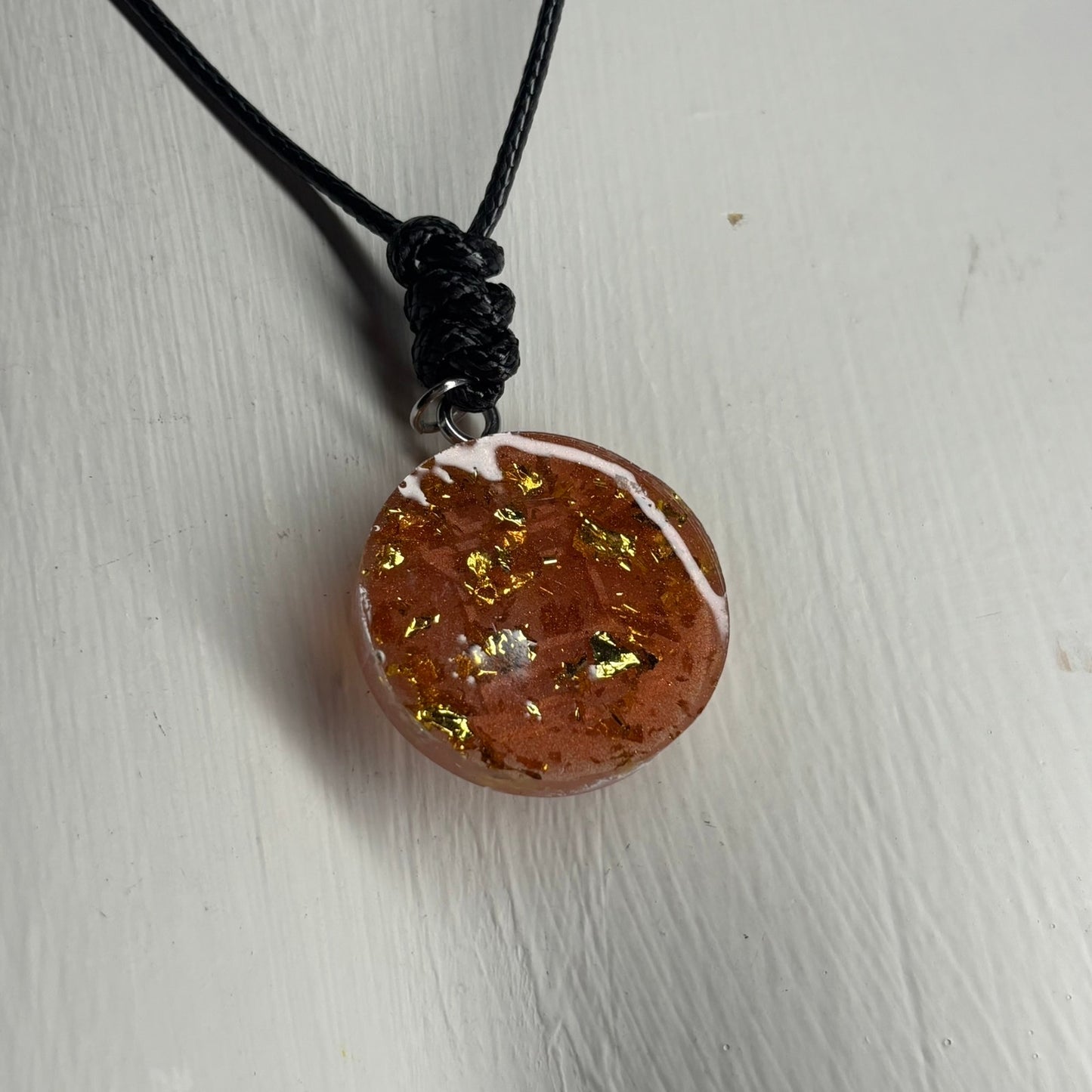 Amber Rook - Handmade Resin Chess Necklace