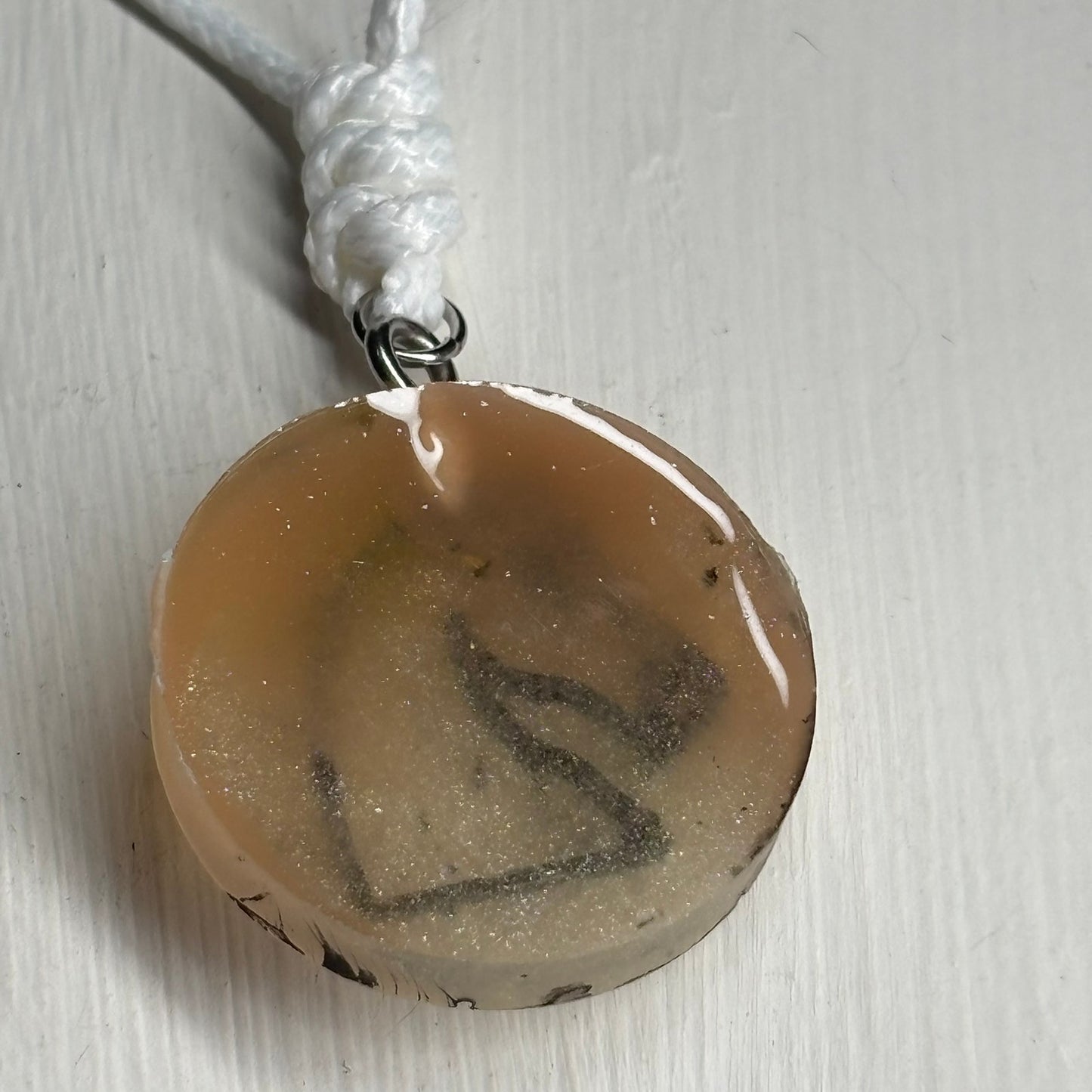 Cream Orange Knight - Handmade Resin Chess Necklace