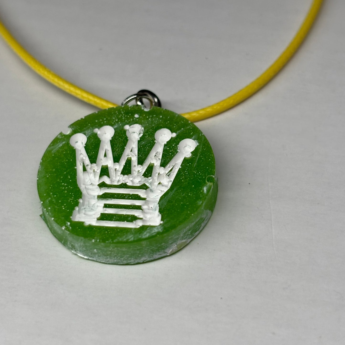 Green Queen - Handmade Resin Chess Necklace