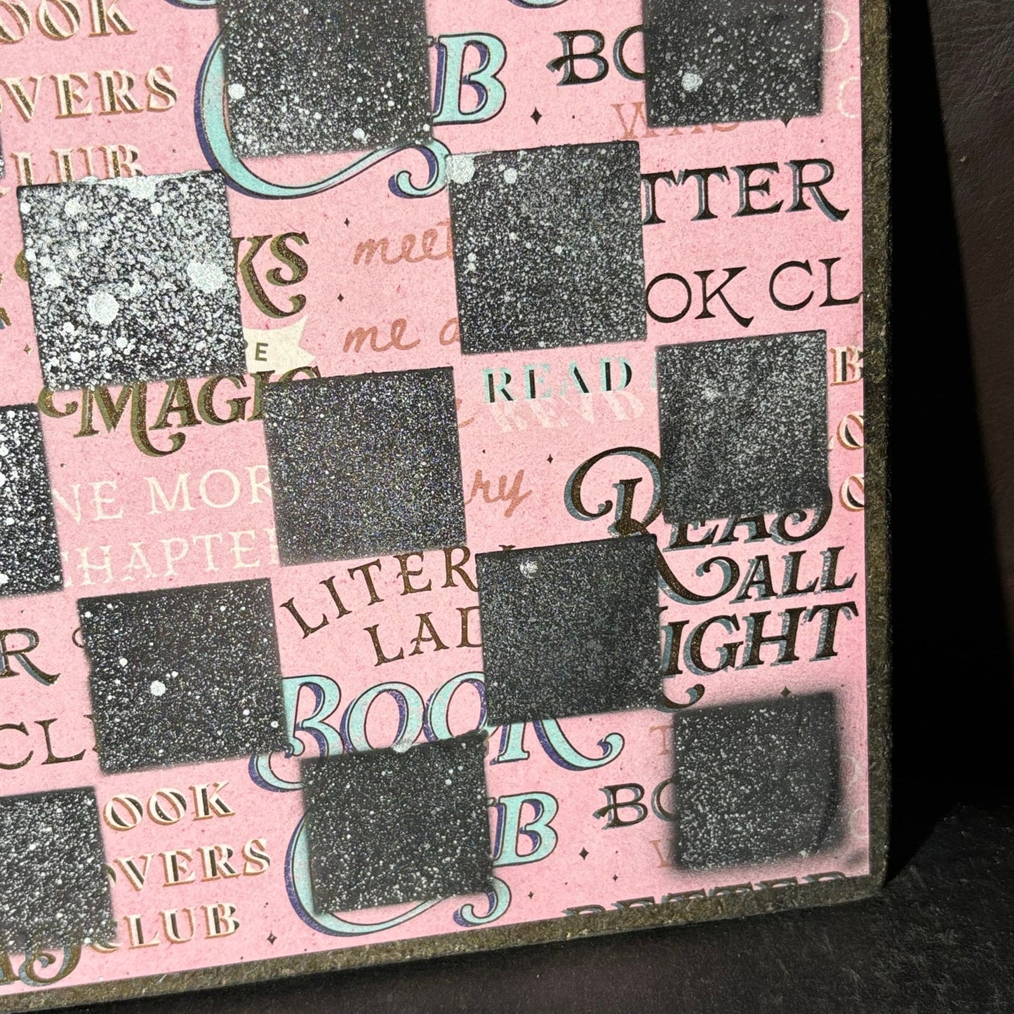Soft Pink Words - Scrapbook Chess Board