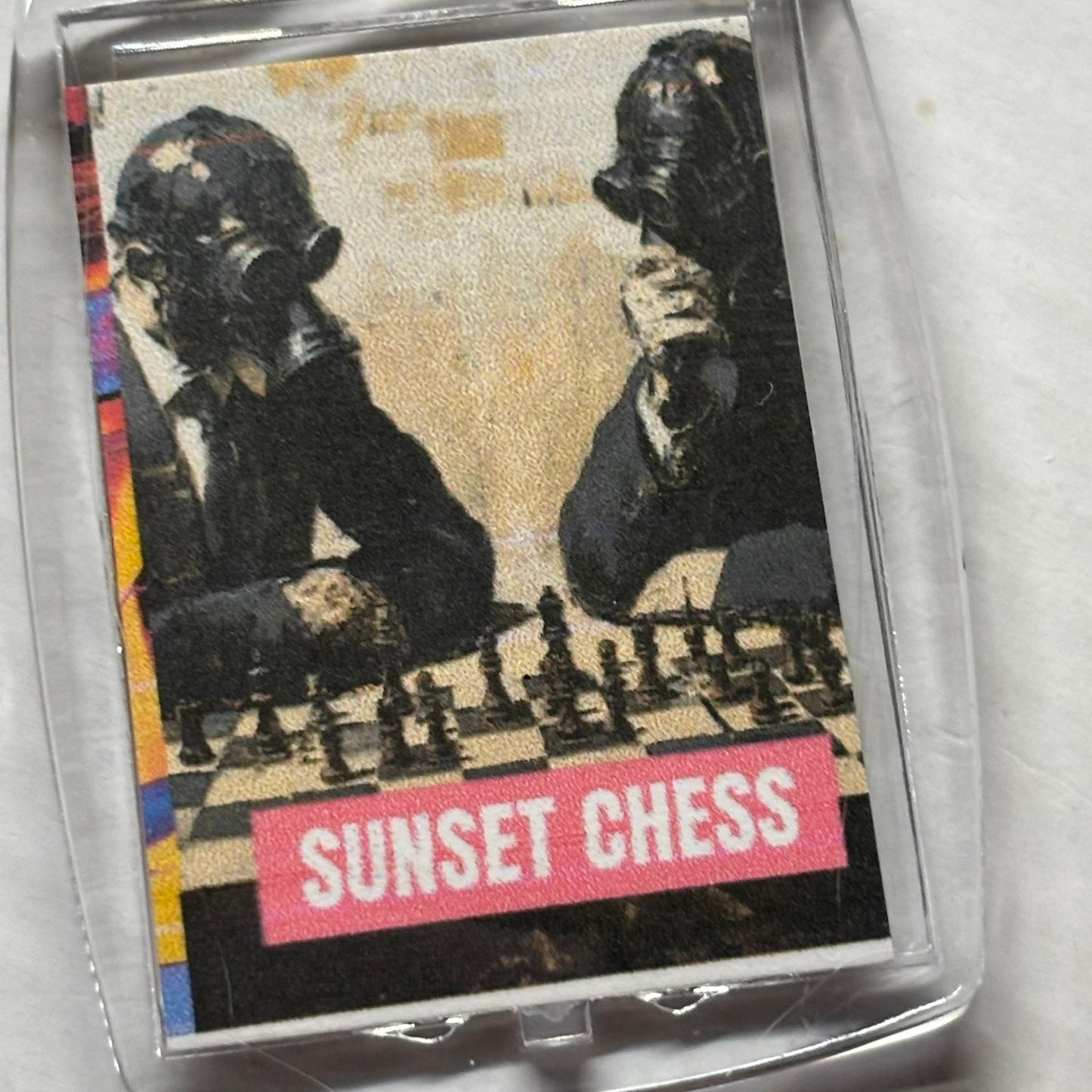 Gas Masks - Chess  Photo Keychain