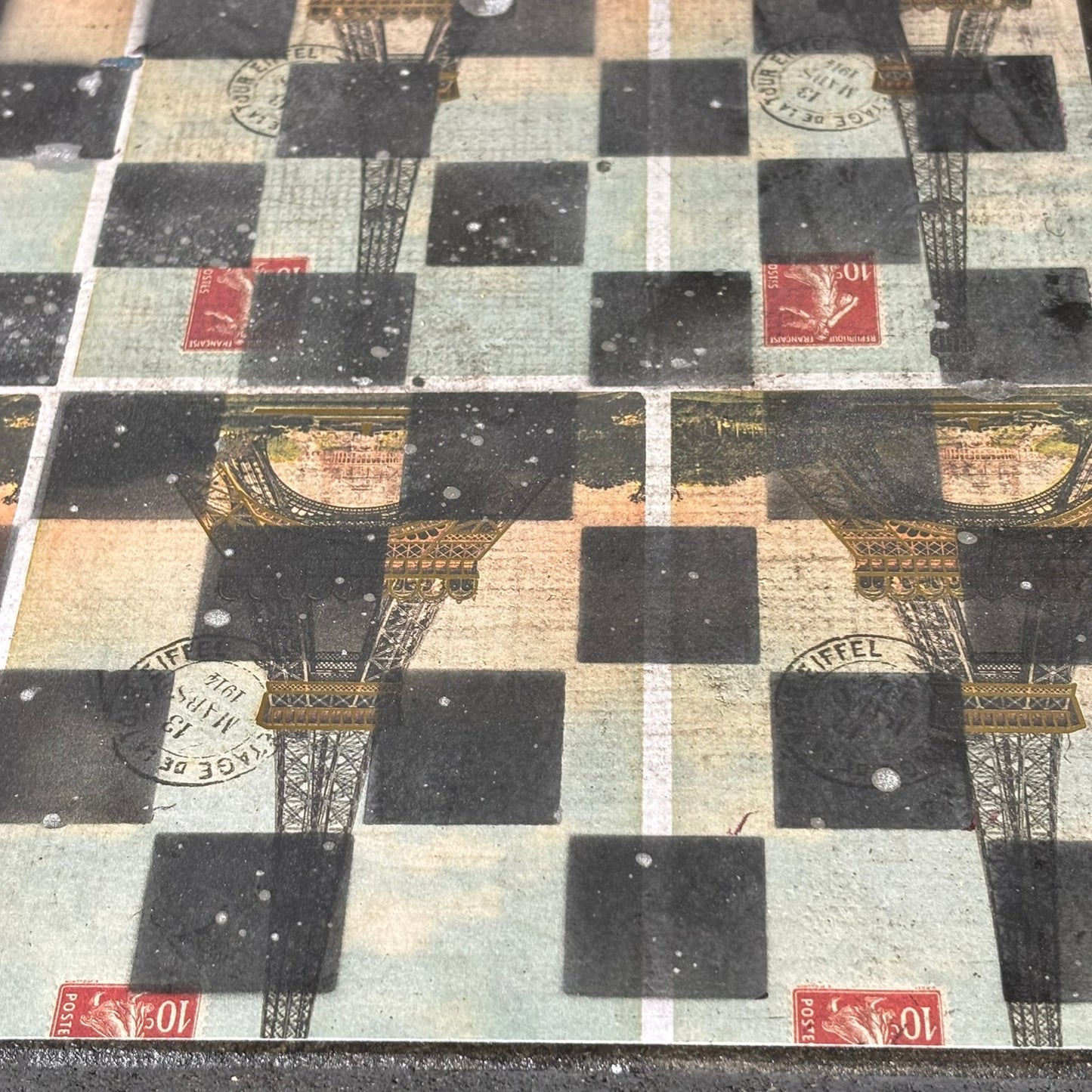 Vintage Tower - Scrapbook Chess Board