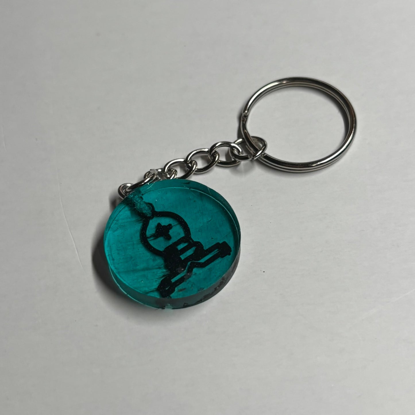 Blue Pool Bishop - Handmade Resin Keychain - Flat Edition