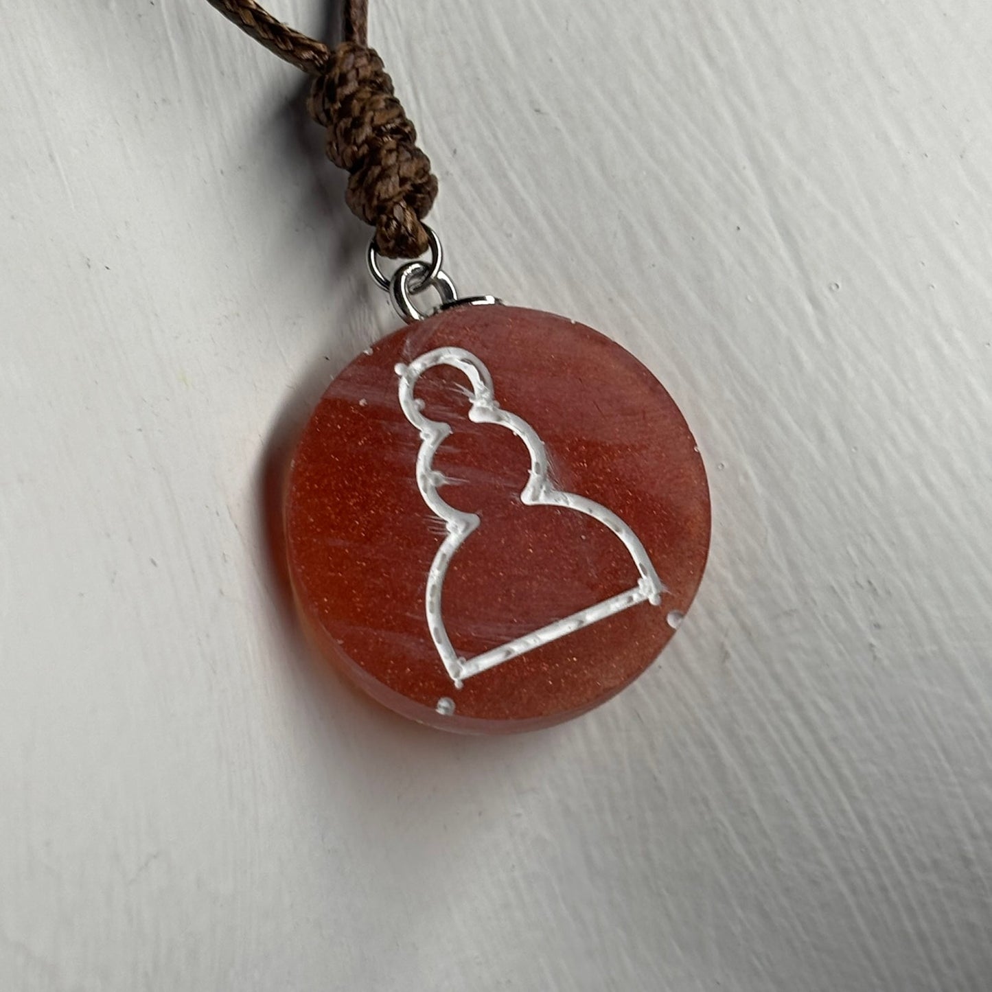 Vintage Red Pawn - Handmade Resin Chess Necklace