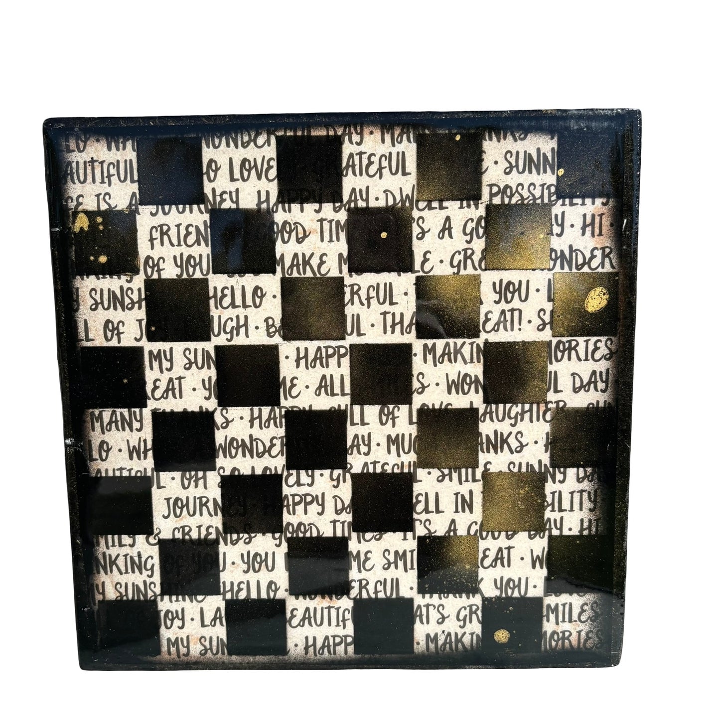 Grateful Words - Resin Coated Chess Board