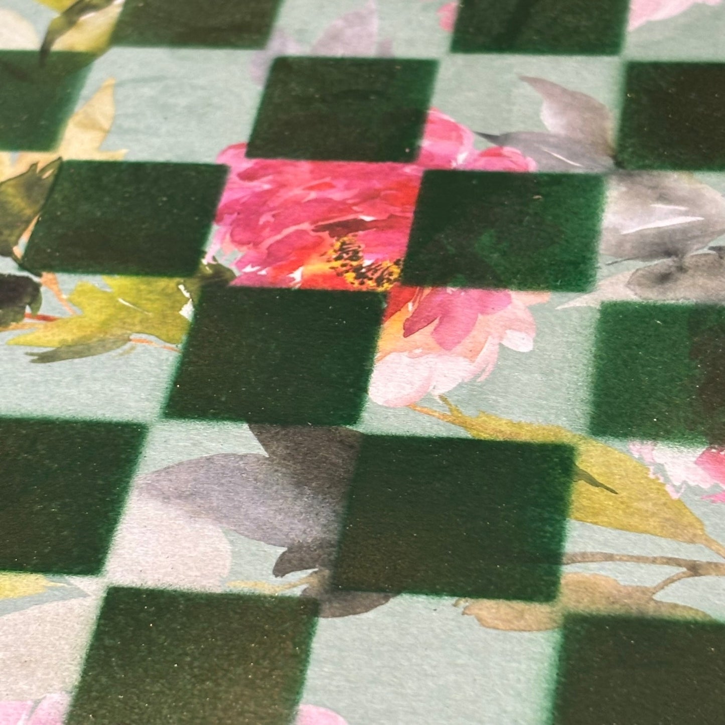 Nature Green Flowers - Scrapbook Chess Board