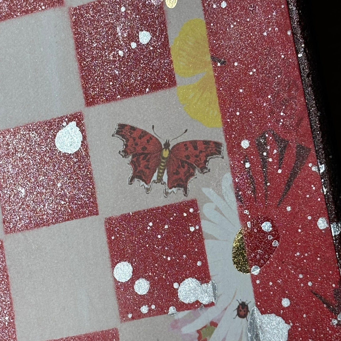 Red Butterflies - Scrapbook Chess Board
