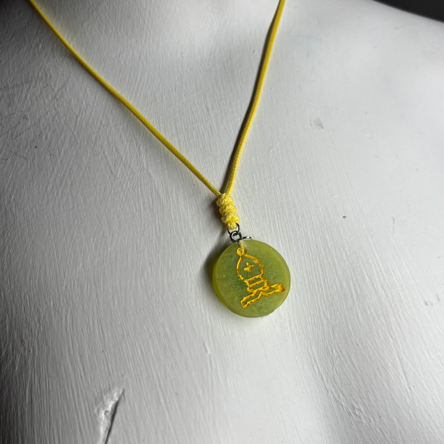 Banana Green Bishop - Handmade Resin Chess Necklace