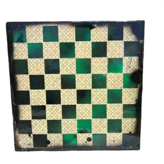 Green Vintage - Resin Coated Chess Board