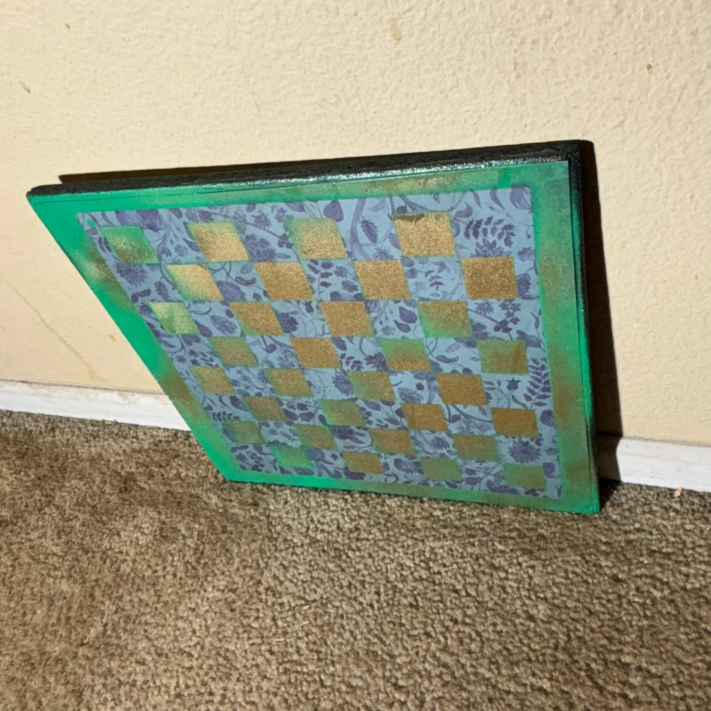 Green & Gold - Scrapbook Chess Board