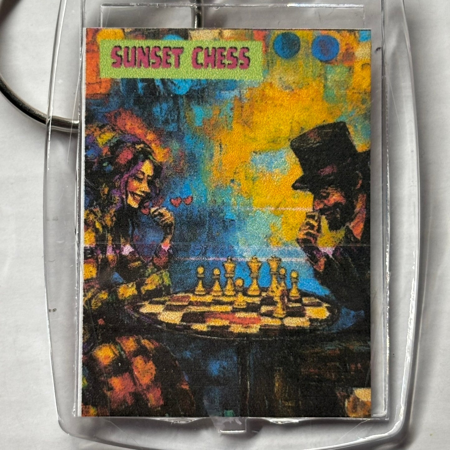 Date Night - Chess  Photo Keychain