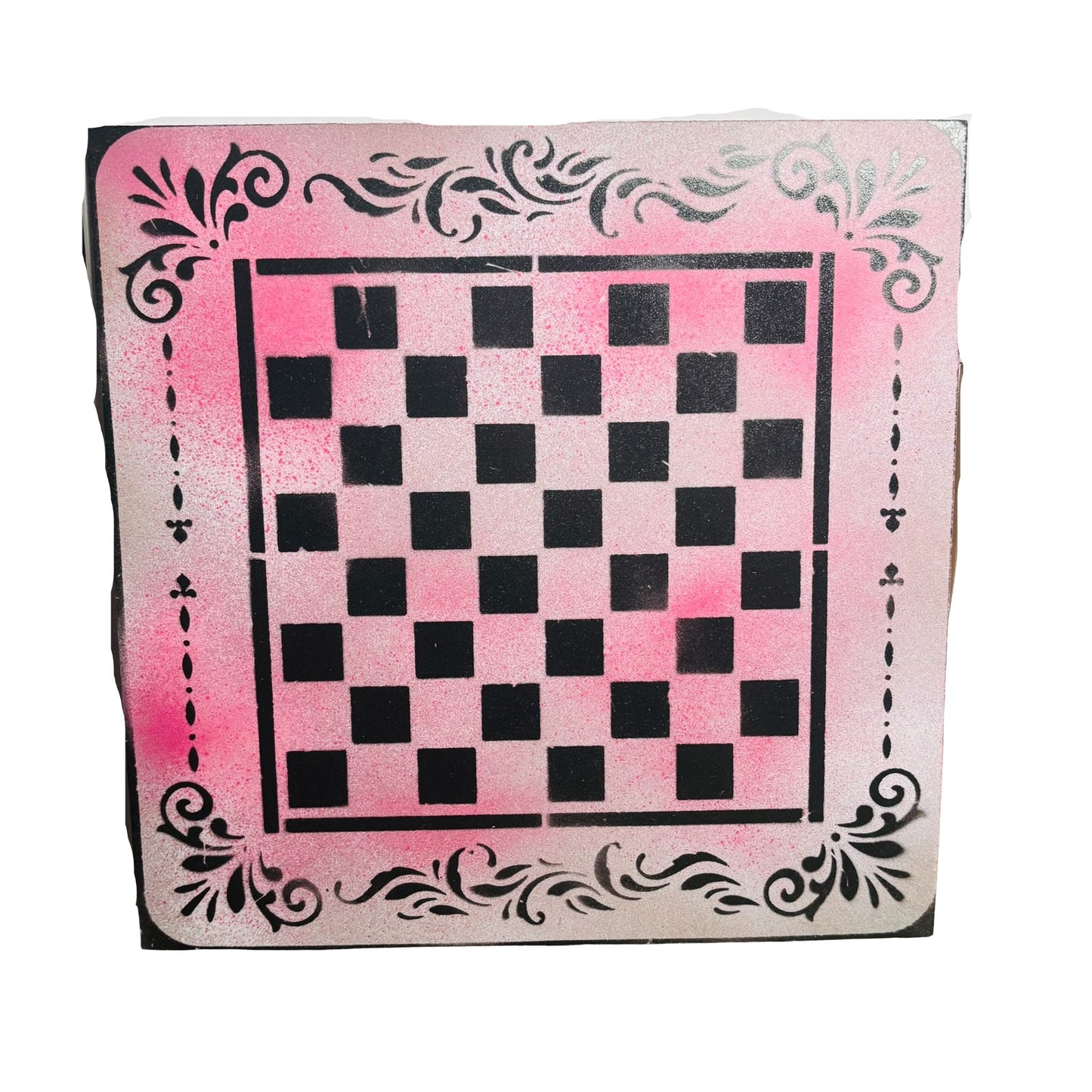 Pink Mist - Painted Chess Board