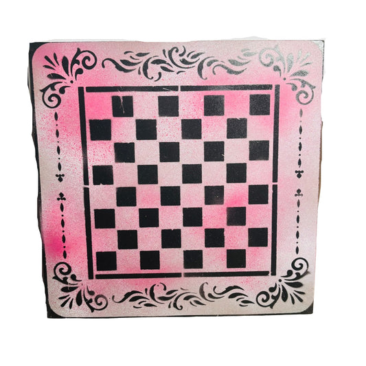 Pink Mist - Painted Chess Board