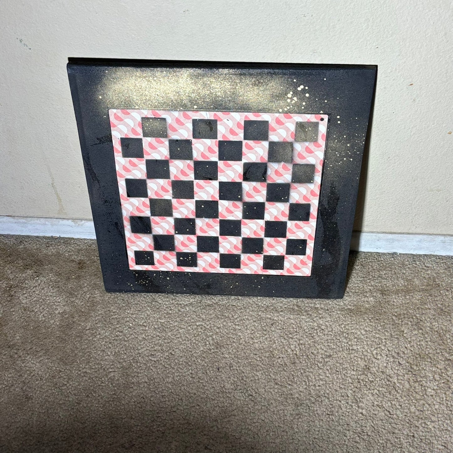 Orange Peach Pattern - Large Scrapbook Chess Board