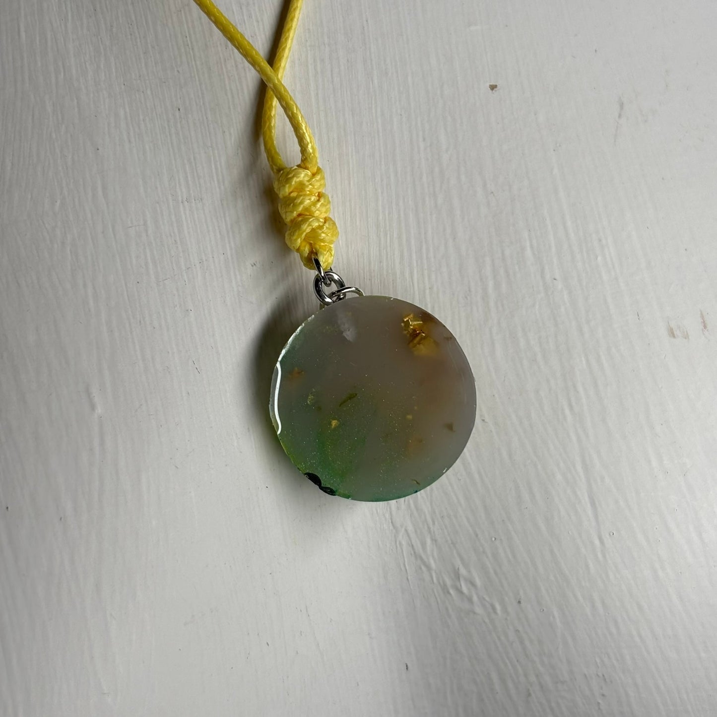 Green & Yellow Knight - Handmade Resin Chess Necklace