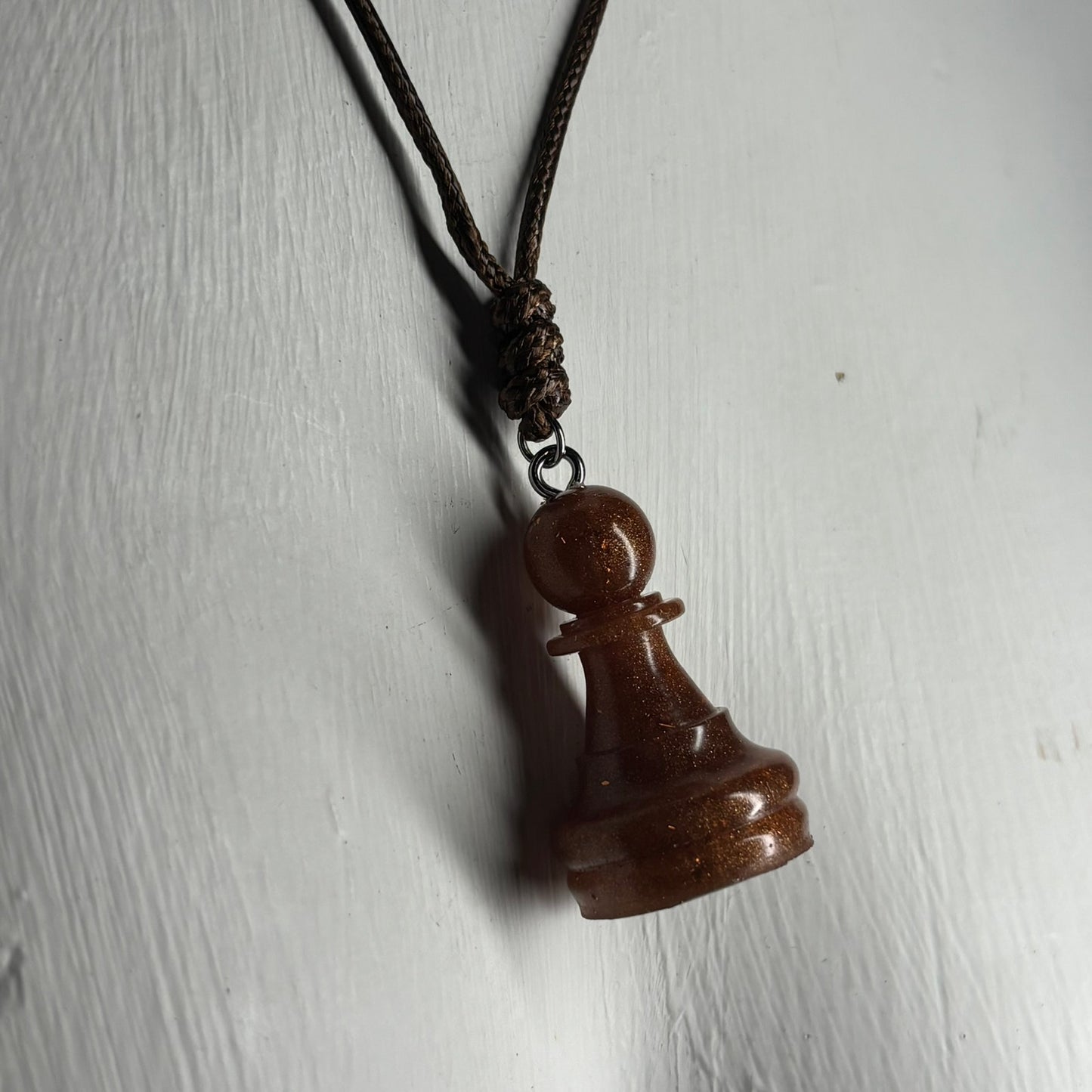 Brown Pawn - Handmade Resin Chess Necklace