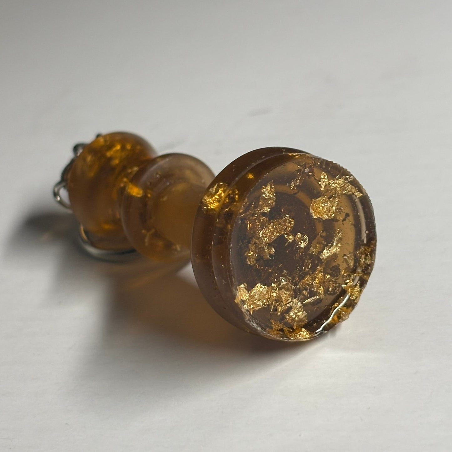 Amber Colored King - Handmade Resin Keychain