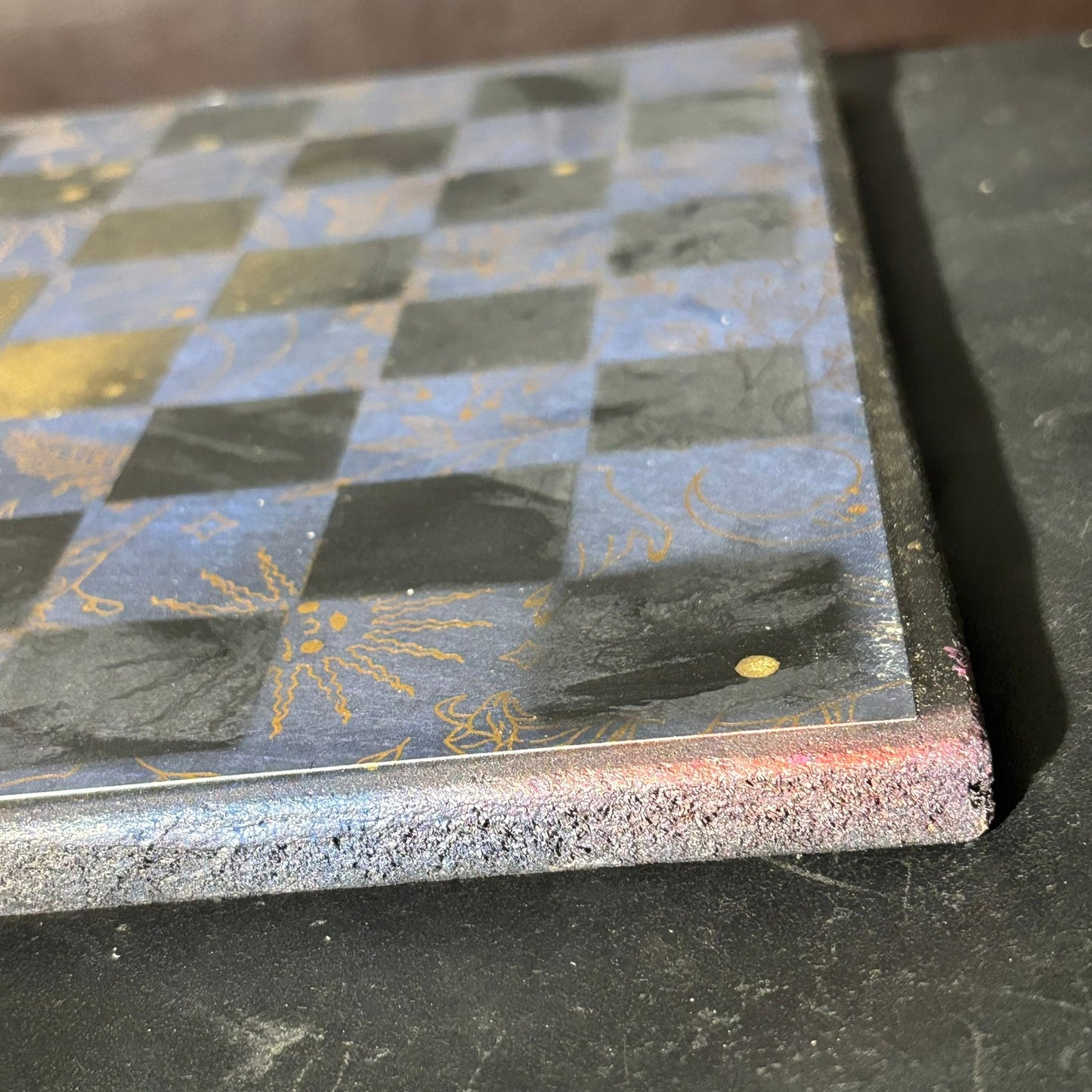 Navy Blue Gold - Scrapbook Chess Board