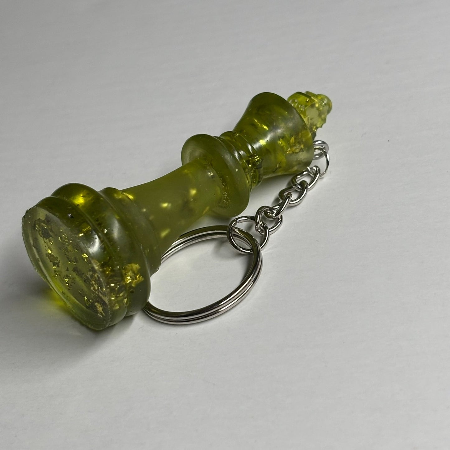 Lime Green King - Handmade Resin Keychain