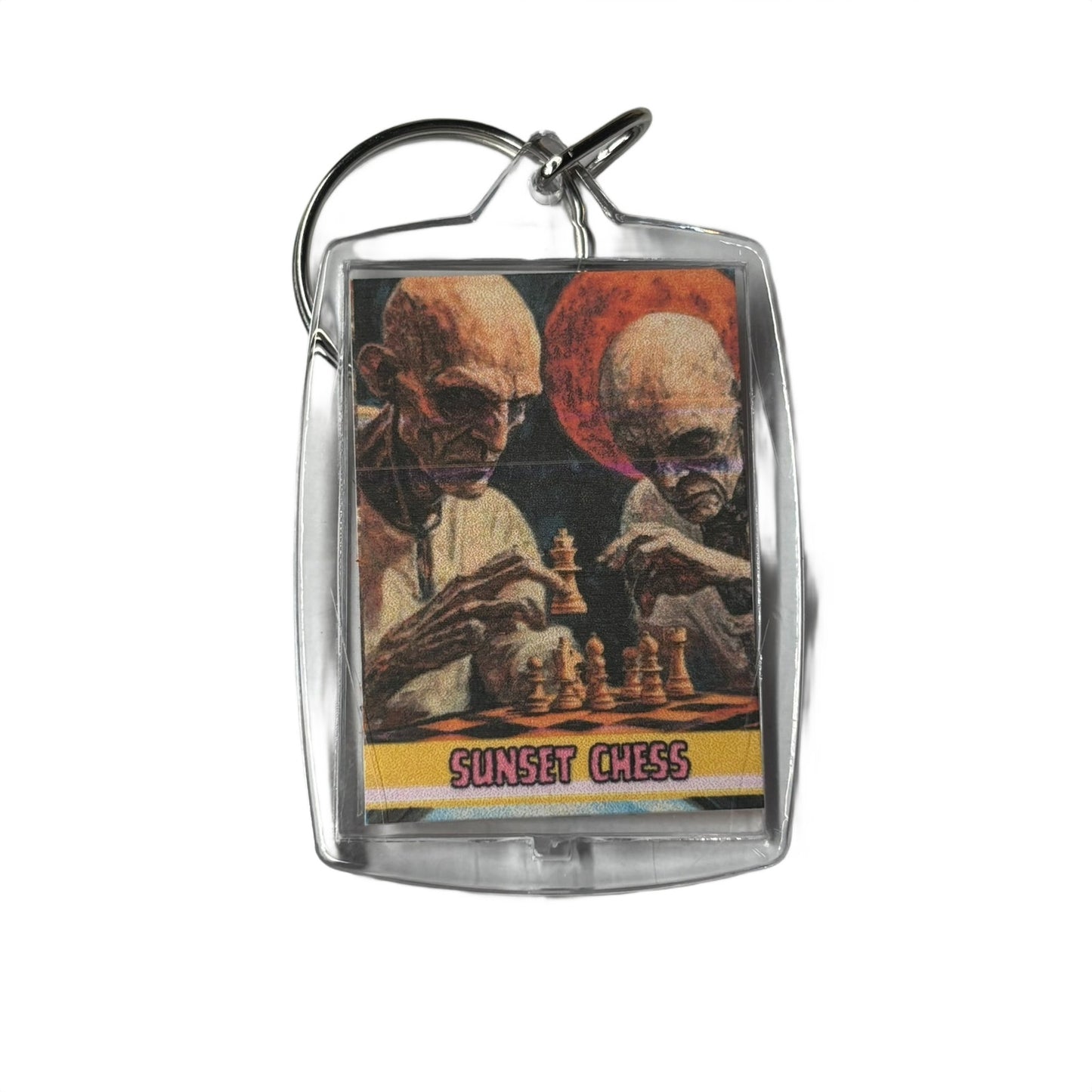 The Dead Play On Mars - Sunset Chess Photo Keychain