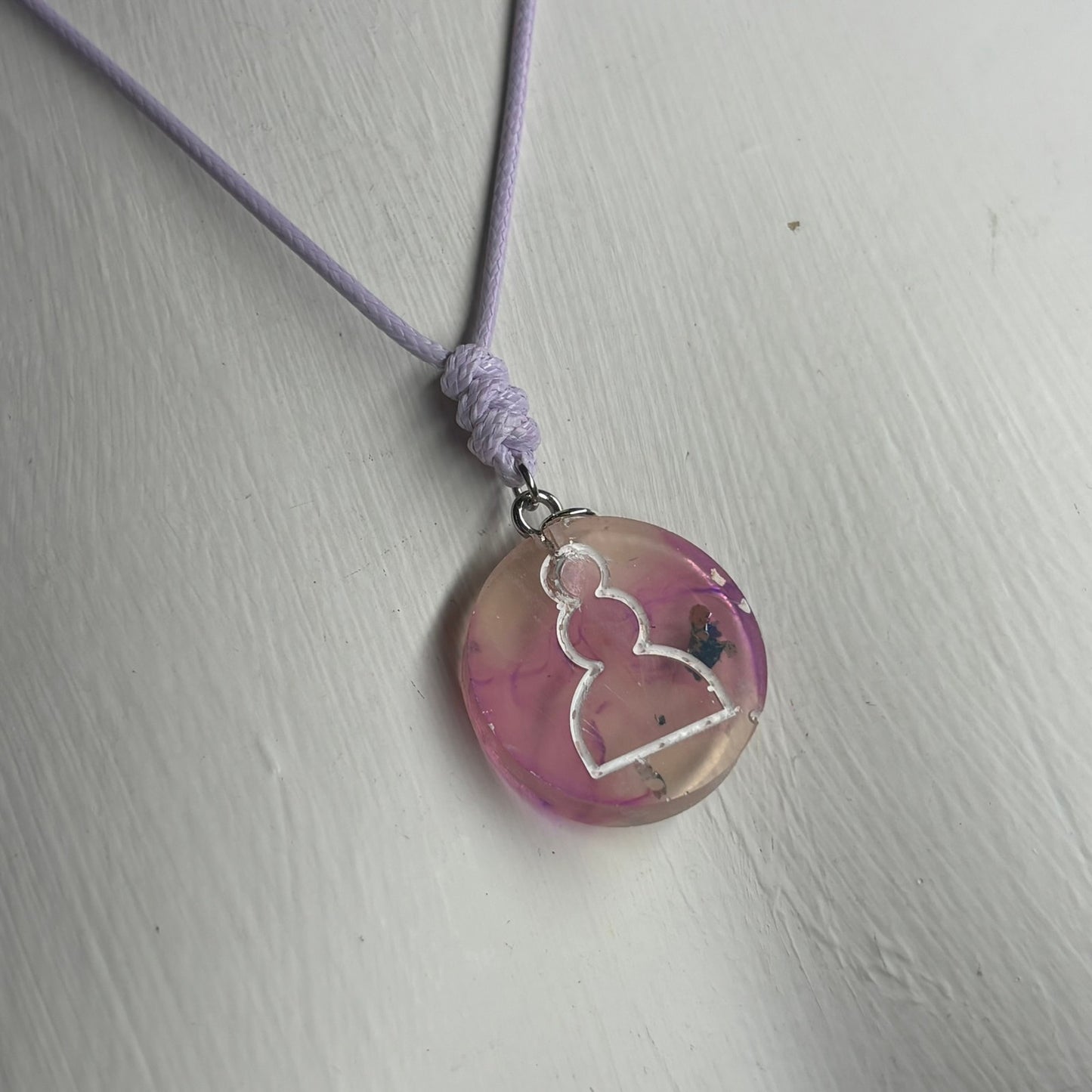 Cosmic Pink Pawn - Handmade Resin Chess Necklace