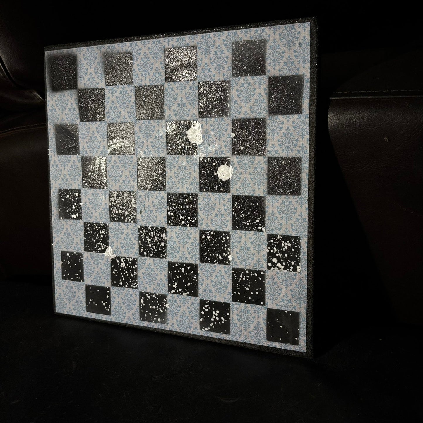 Sparkle Chrome Blue - Scrapbook Chess Board