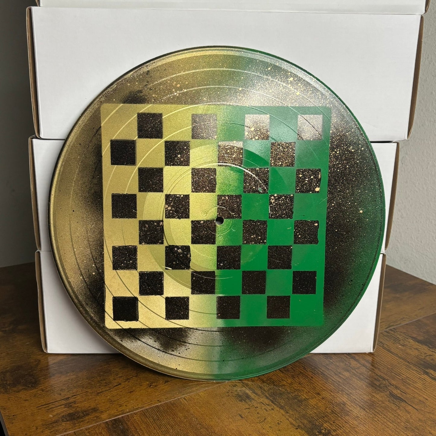Gold Green Half Style - Vinyl Chess Board
