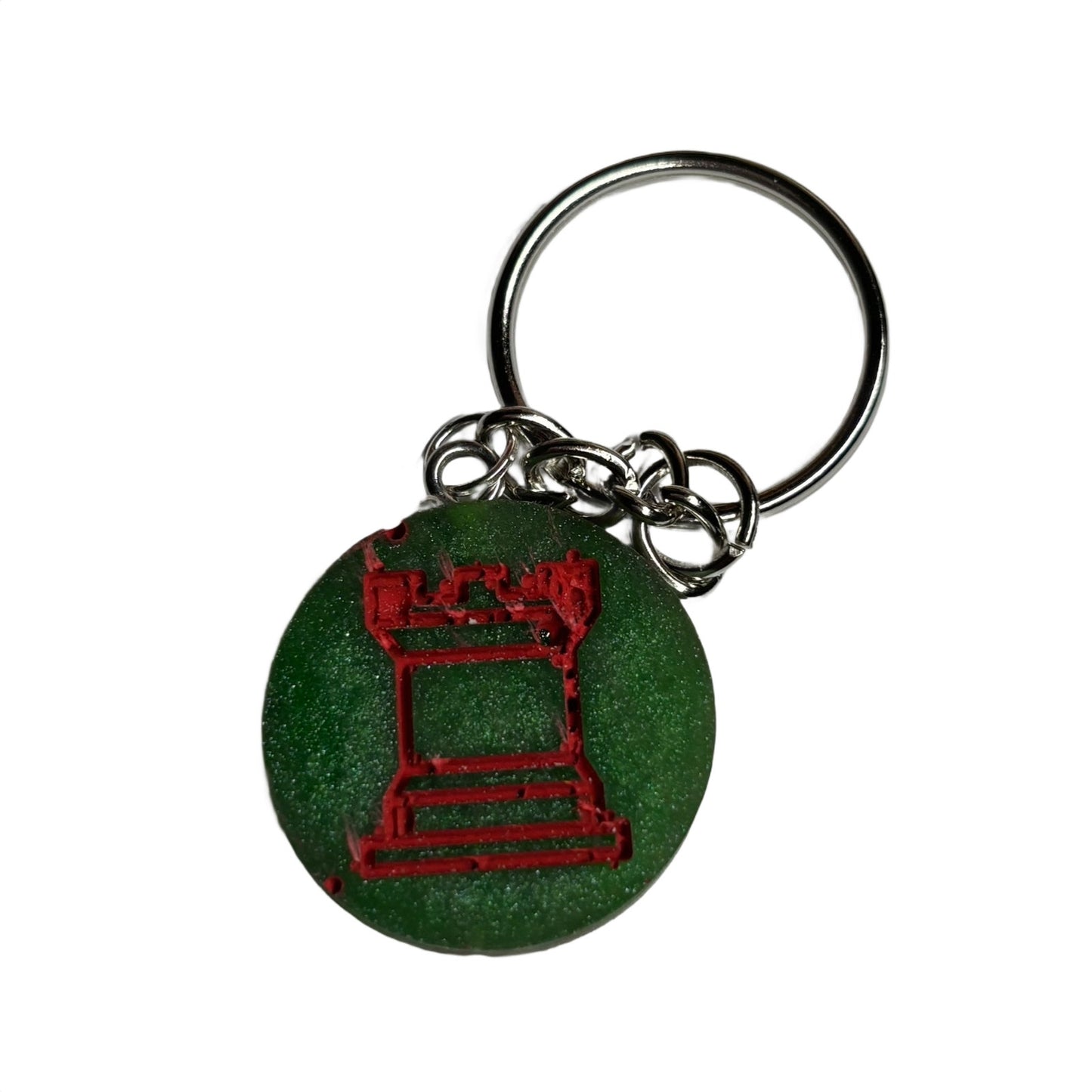 Green Red Rook - Handmade Resin Keychain