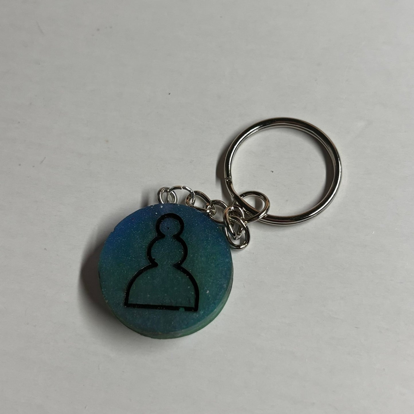 Aqua Green Pawn - Handmade Resin Keychain