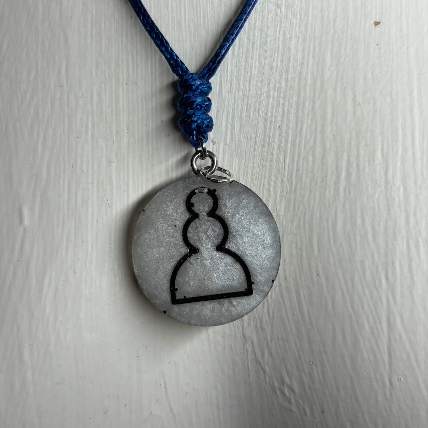 Gray Pawn - Handmade Resin Chess Necklace