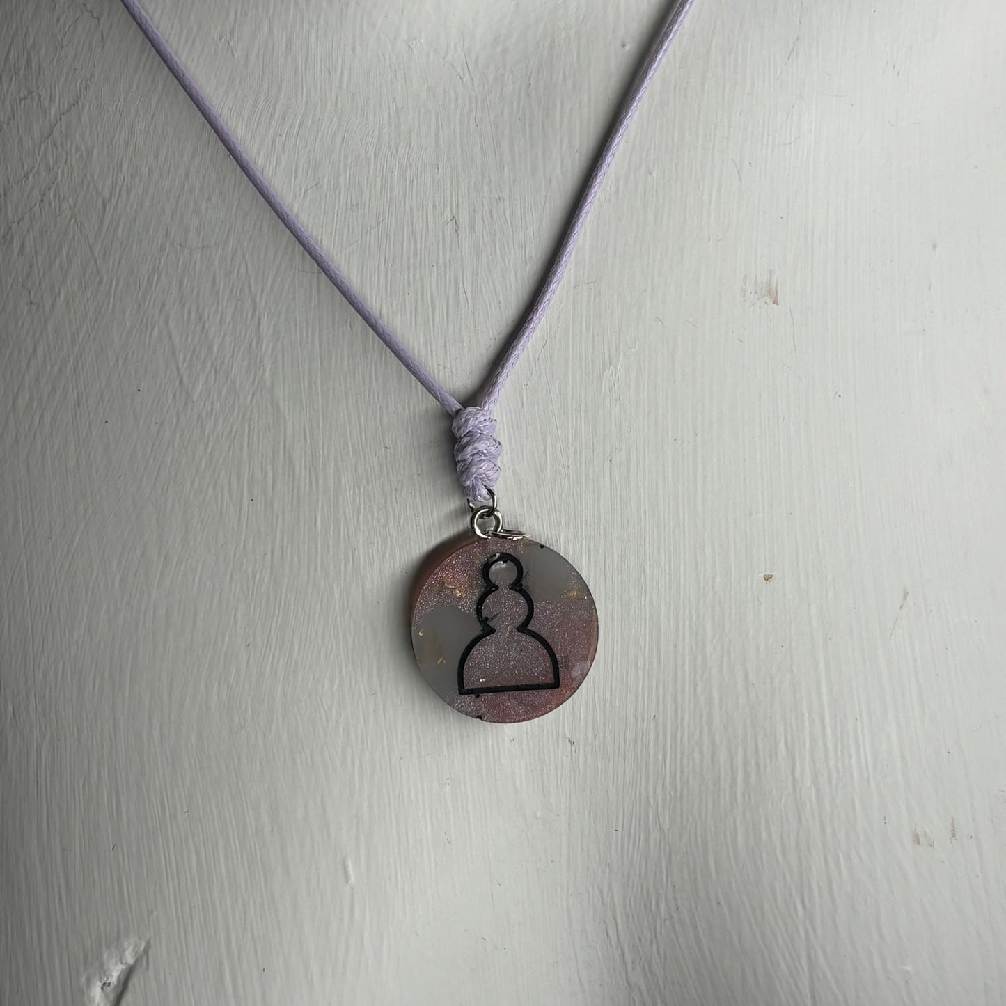 Cosmic Pawn - Handmade Resin Chess Necklace