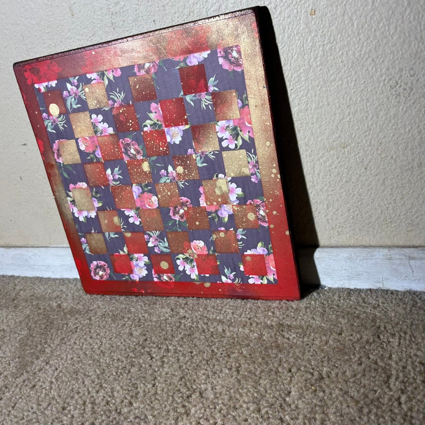 Vintage Golden Red - Scrapbook Chess Board
